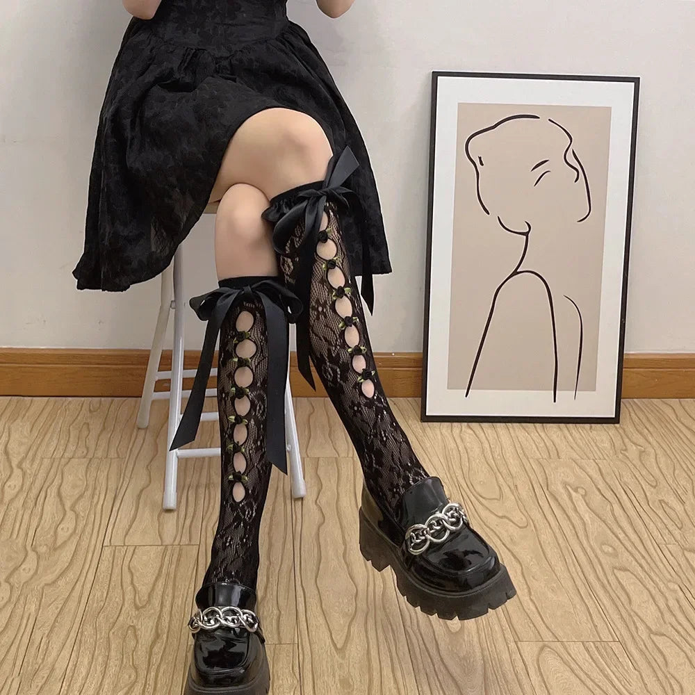 Fishnet Knee High Long Socks