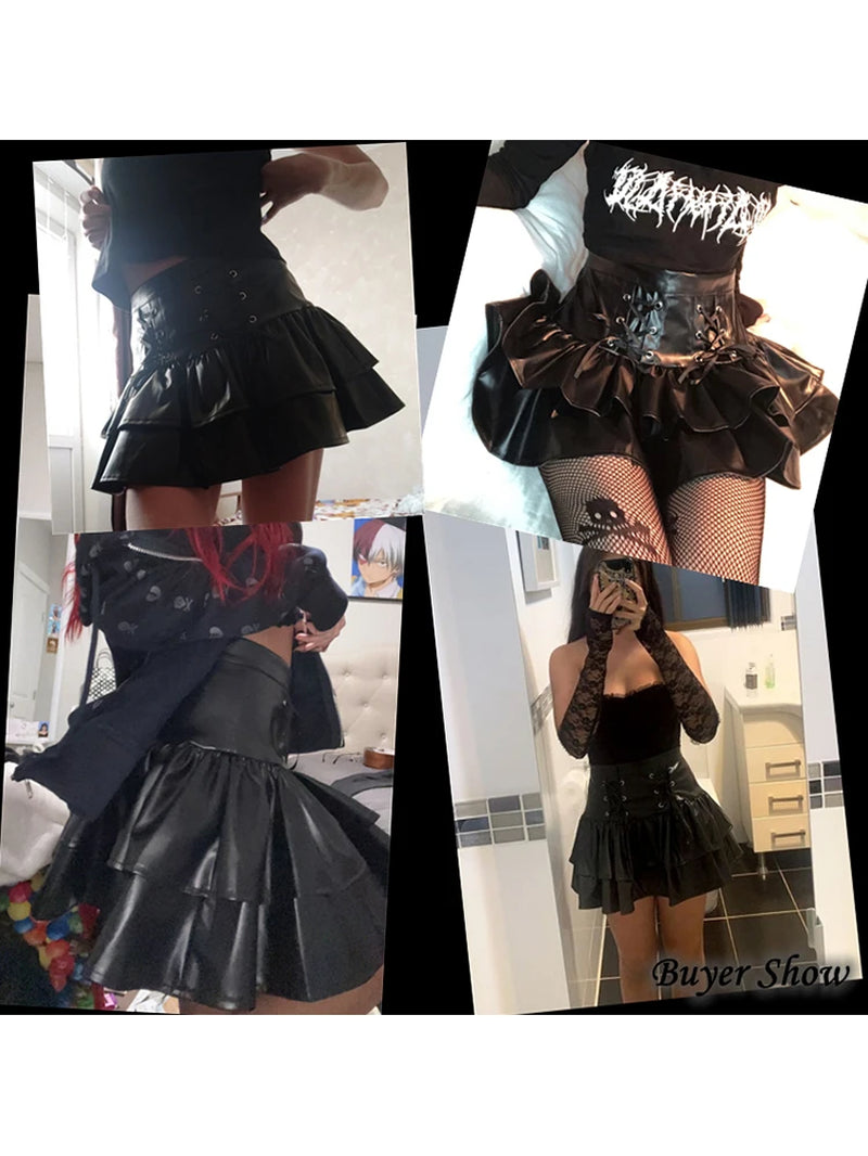 Dark Gothic Vintage Bandage High Waist Lolita Skirt