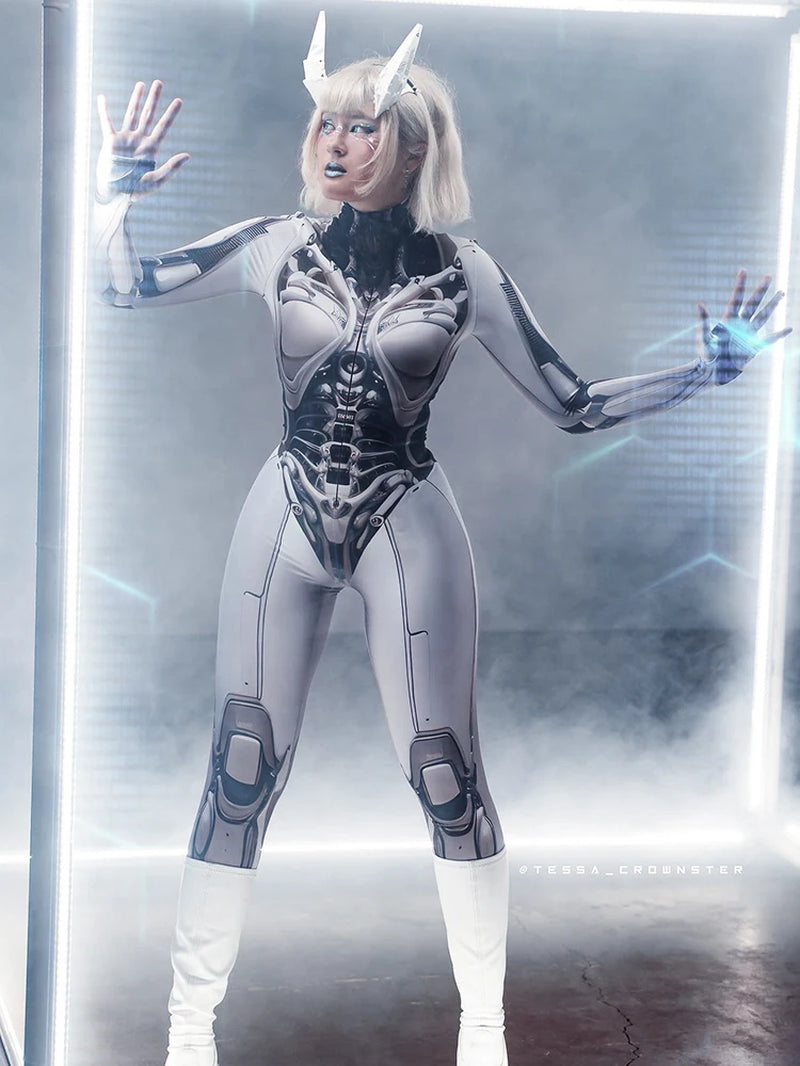 Cyberpunk Cosplay 3D Printed Bodycon Jumpsuit