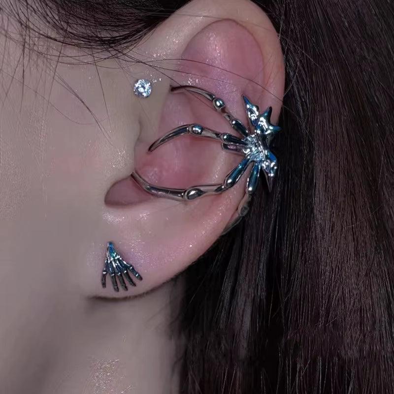 Spider Ear Cuff – Non-Piercing Punk Gothic Metal Clip-On Earring for Men & Women