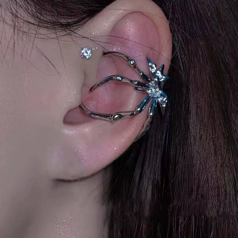 Spider Ear Cuff – Non-Piercing Punk Gothic Metal Clip-On Earring for Men & Women