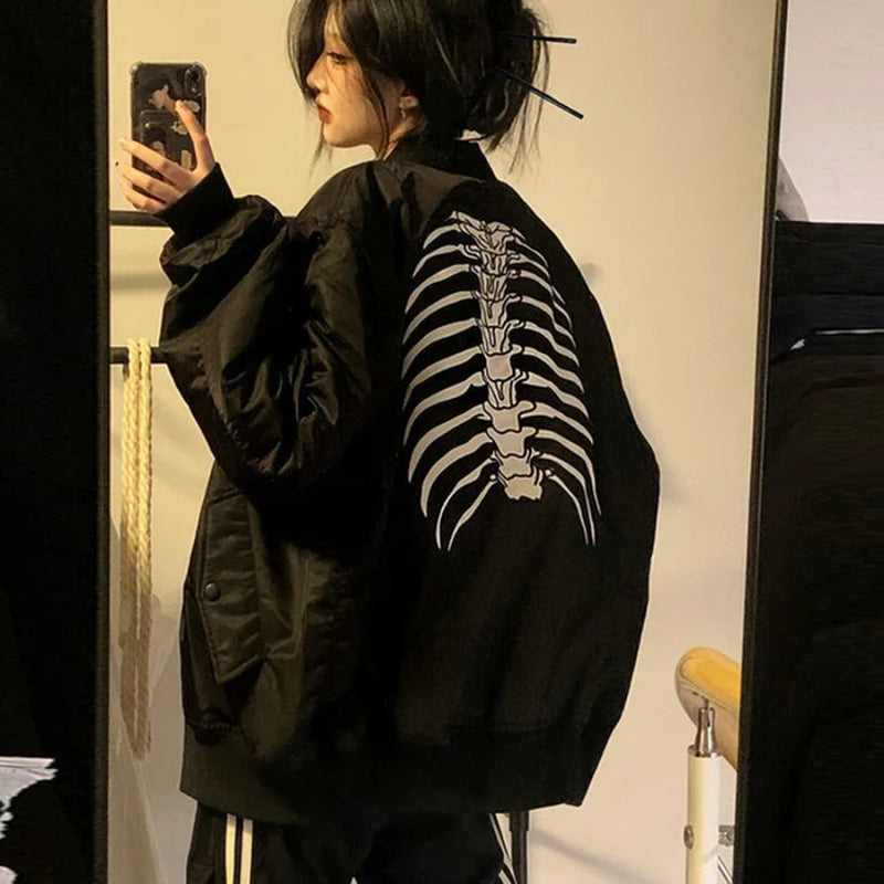 Vintage Harajuku Gothic Bomber Jacket