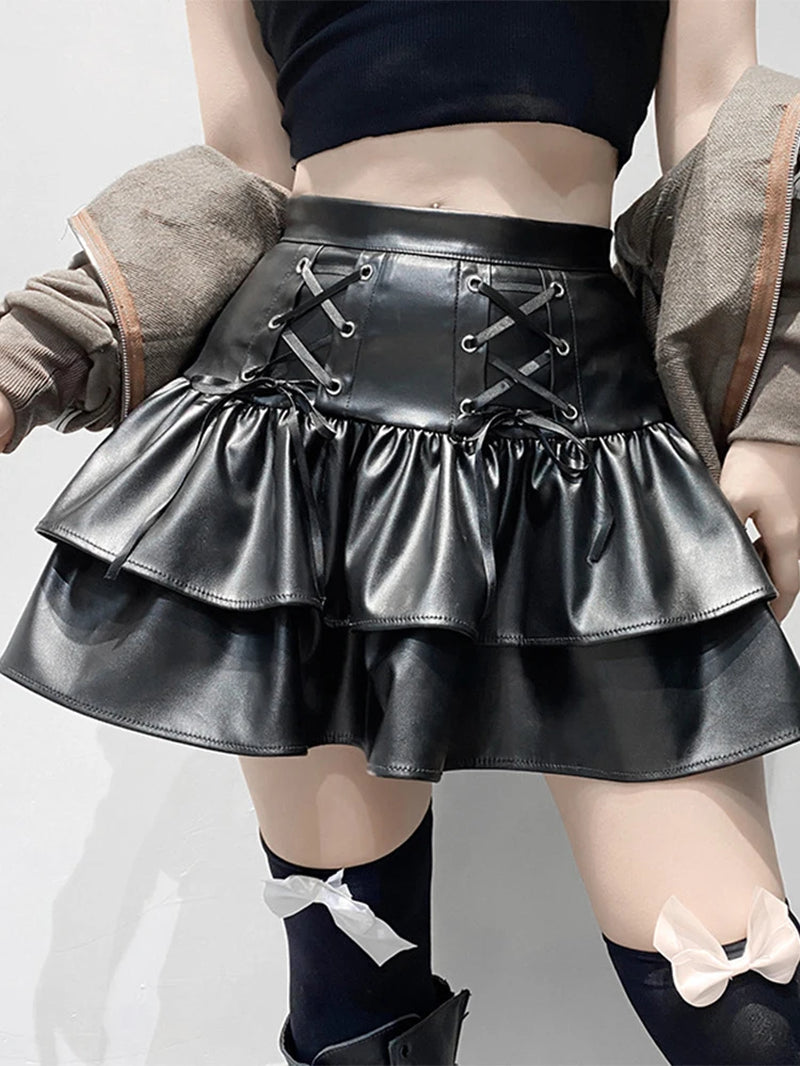Dark Gothic Vintage Bandage High Waist Lolita Skirt