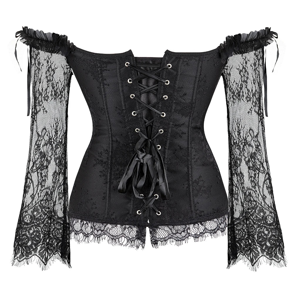 Lace Sleeves Waist Bustier Top