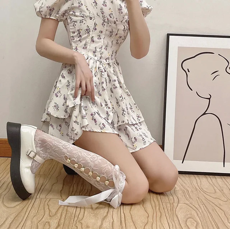 Fishnet Knee High Long Socks