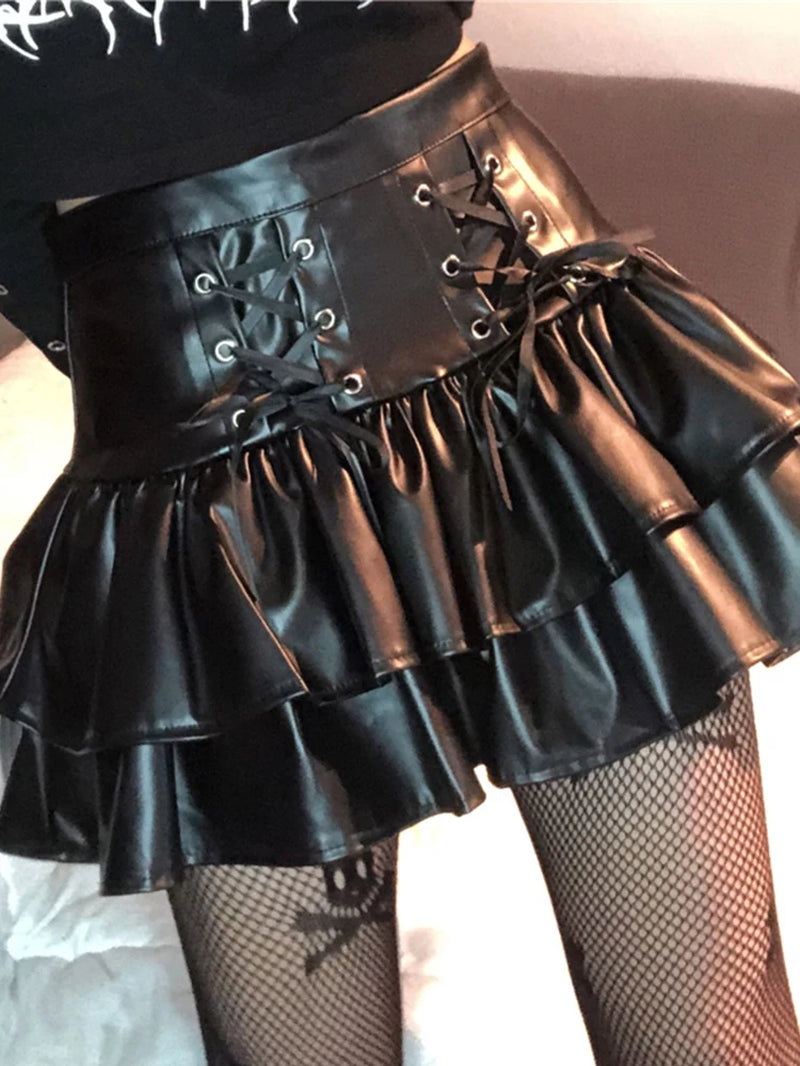 Dark Gothic Vintage Bandage High Waist Lolita Skirt