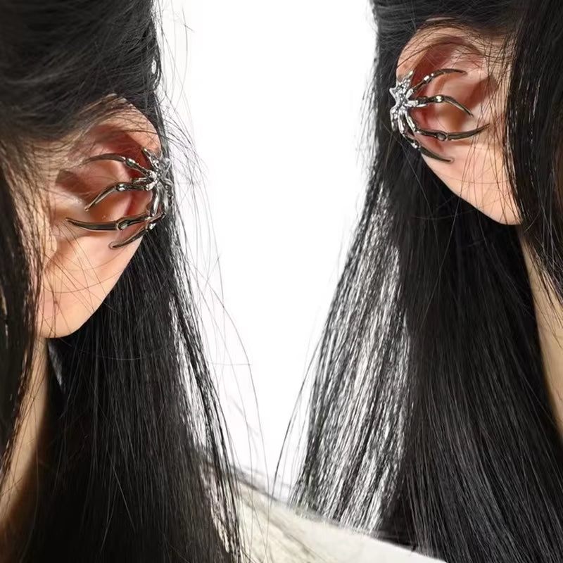 Spider Ear Cuff – Non-Piercing Punk Gothic Metal Clip-On Earring for Men & Women