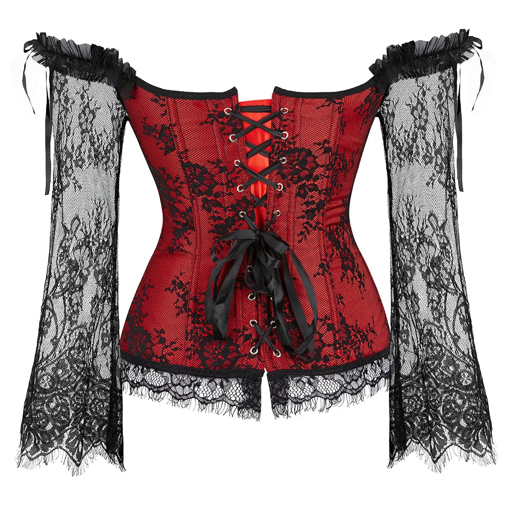 Lace Sleeves Waist Bustier Top
