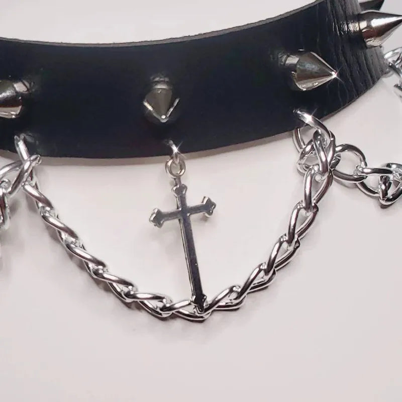 Choker with Silver Cross