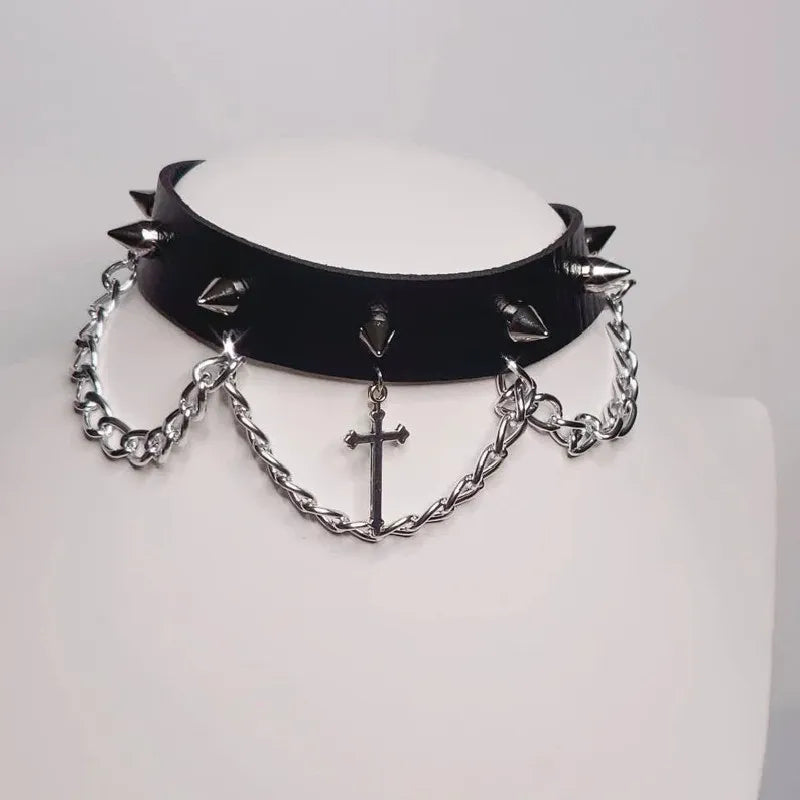 Choker with Silver Cross