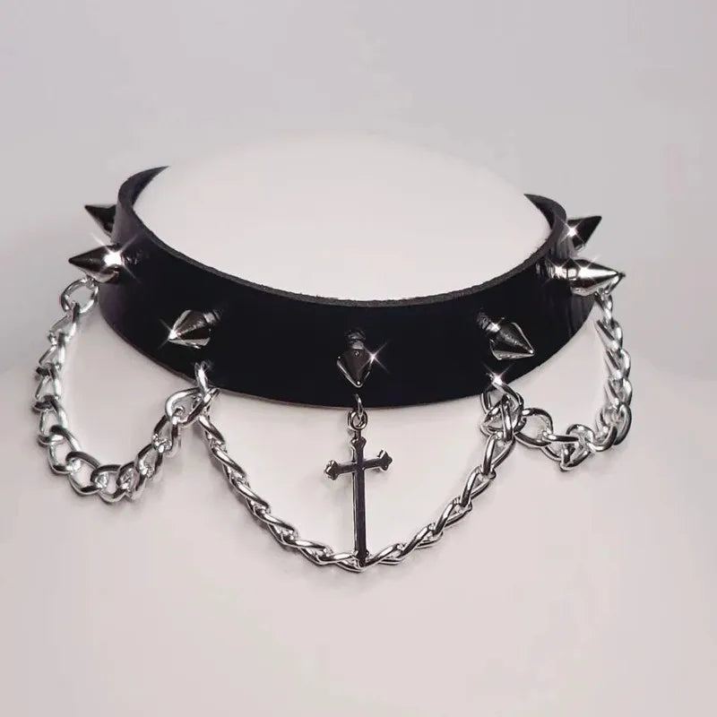 Choker with Silver Cross