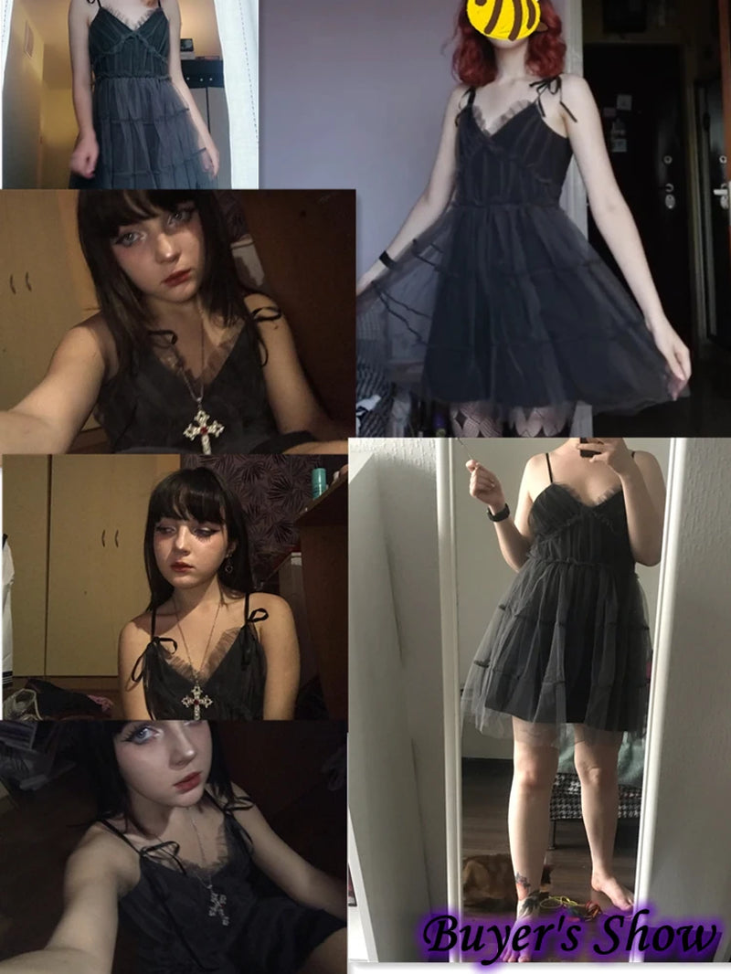 Fairycore Mesh Strapless High Waist A-Line Dress
