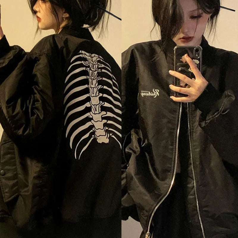 Vintage Harajuku Gothic Bomber Jacket