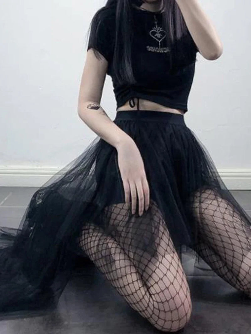 Gothic Harajuku Mesh Skirt