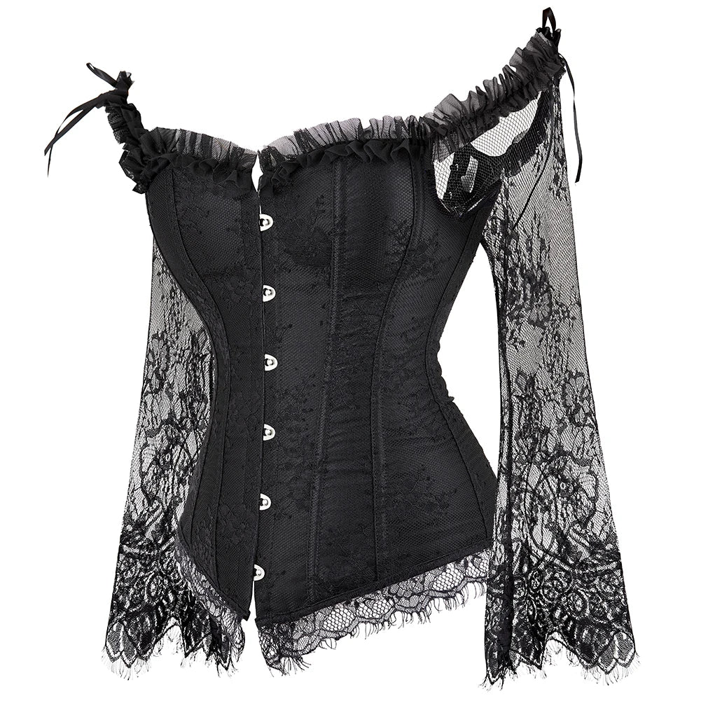 Lace Sleeves Waist Bustier Top