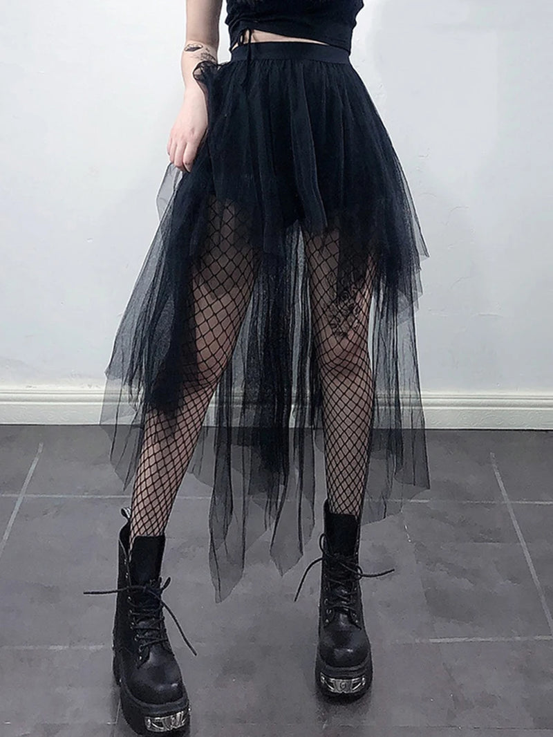 Gothic Harajuku Mesh Skirt
