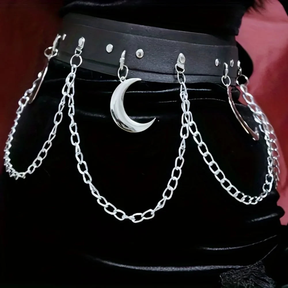 Moon / Heart / Circle Pendant Chain Waistband