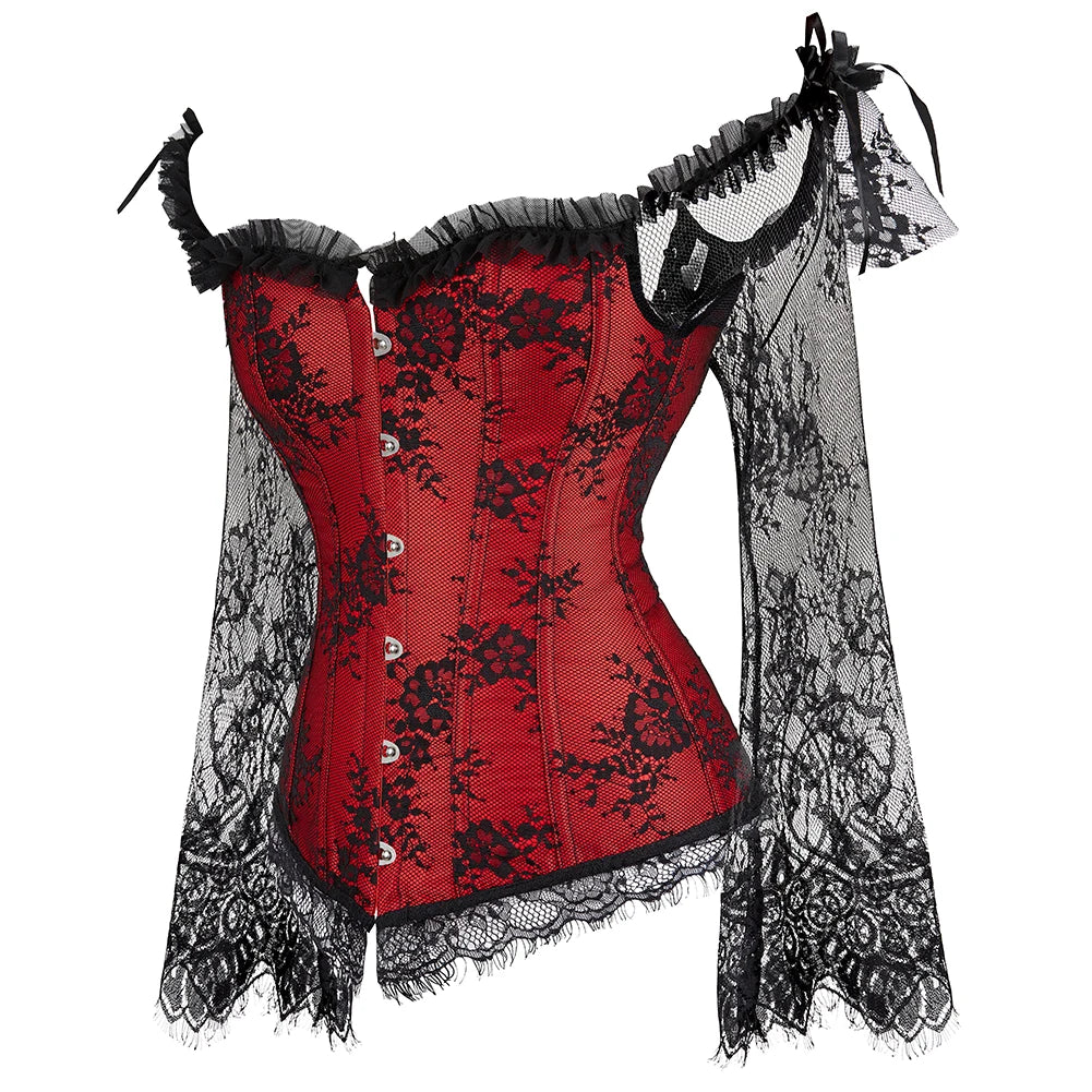 Lace Sleeves Waist Bustier Top
