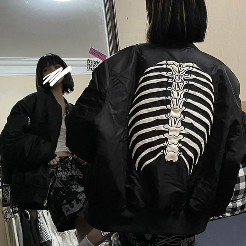 Vintage Harajuku Gothic Bomber Jacket