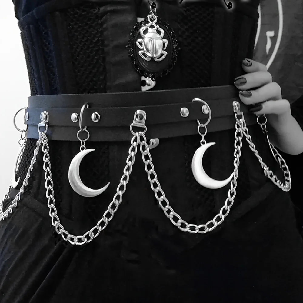 Moon / Heart / Circle Pendant Chain Waistband