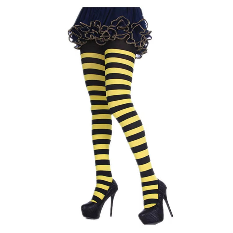 Goth Style Striped Pantyhose