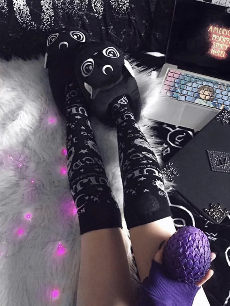 Dark Magic Star Moon Printed Socks