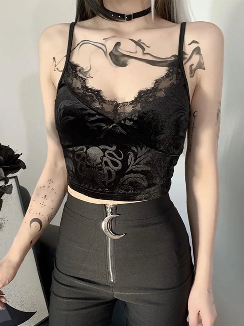 Dark Mall Goth Velvet Camisole