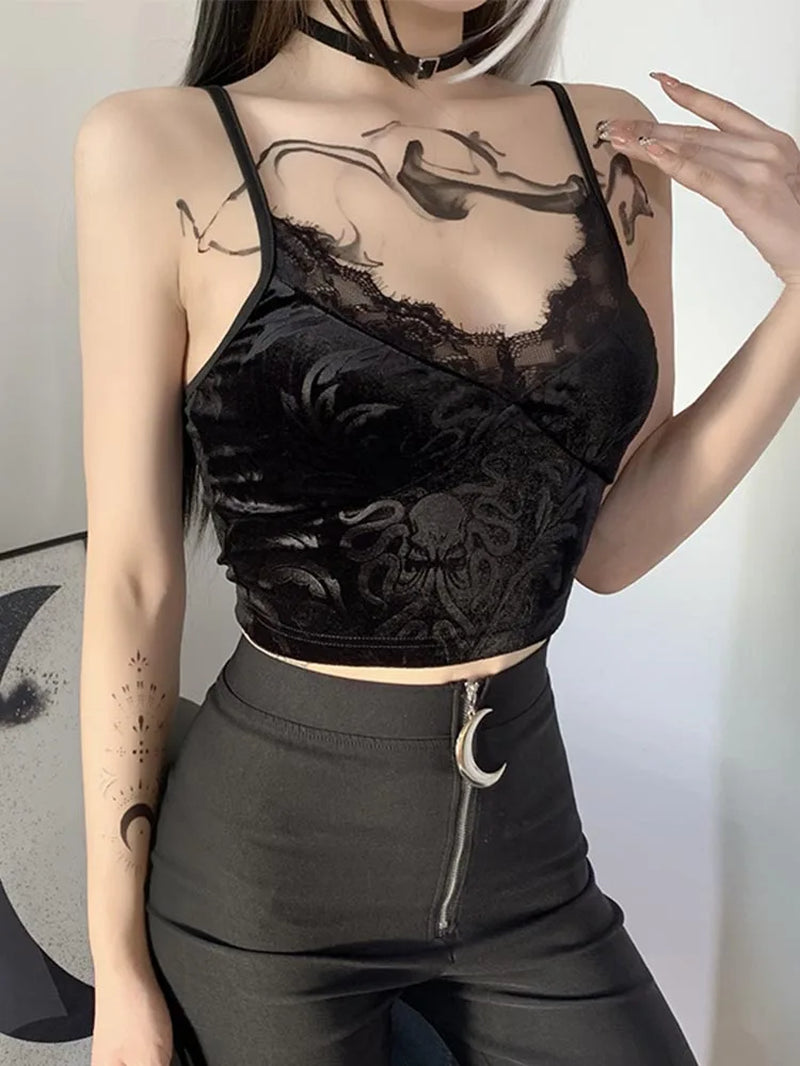 Dark Mall Goth Velvet Camisole