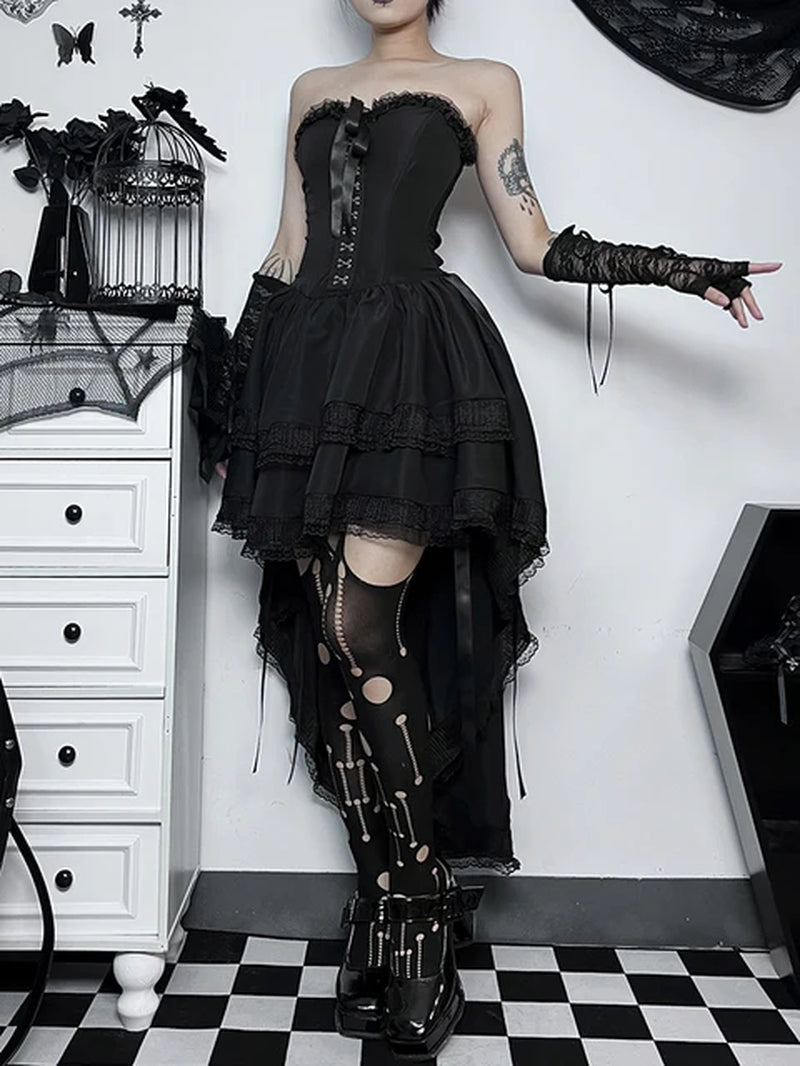 Gothic Halloween Lace Corset Dress