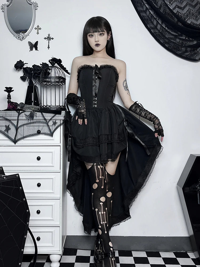 Gothic Halloween Lace Corset Dress