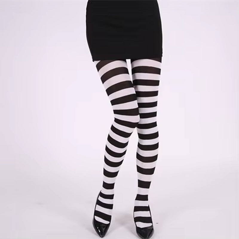 Goth Style Striped Pantyhose