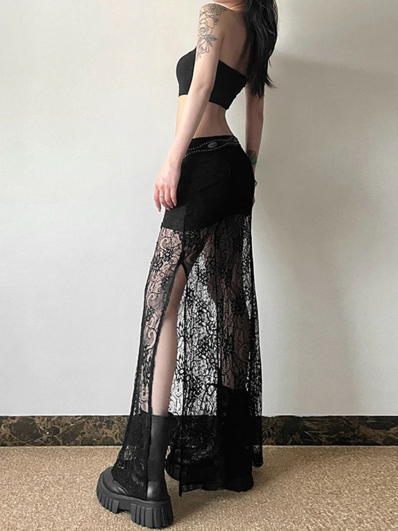 Fairy Grunge High Waist See-Through Skirt 