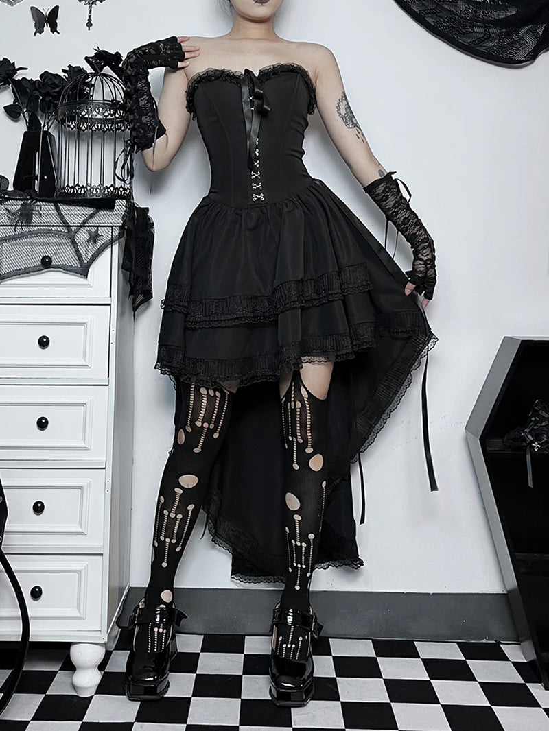 Gothic Halloween Lace Corset Dress