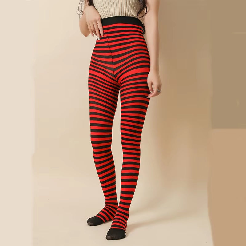 Goth Style Striped Pantyhose