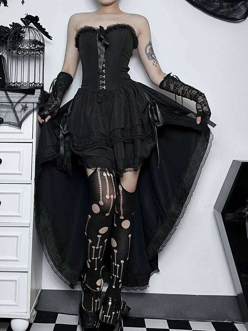 Gothic Halloween Lace Corset Dress