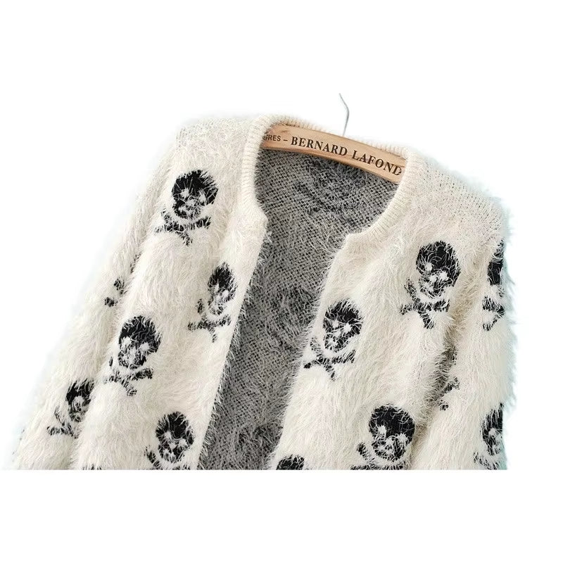 Skull Head Knit Wool Sweater