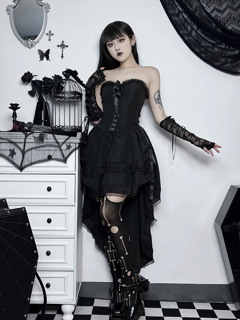 Gothic Halloween Lace Corset Dress