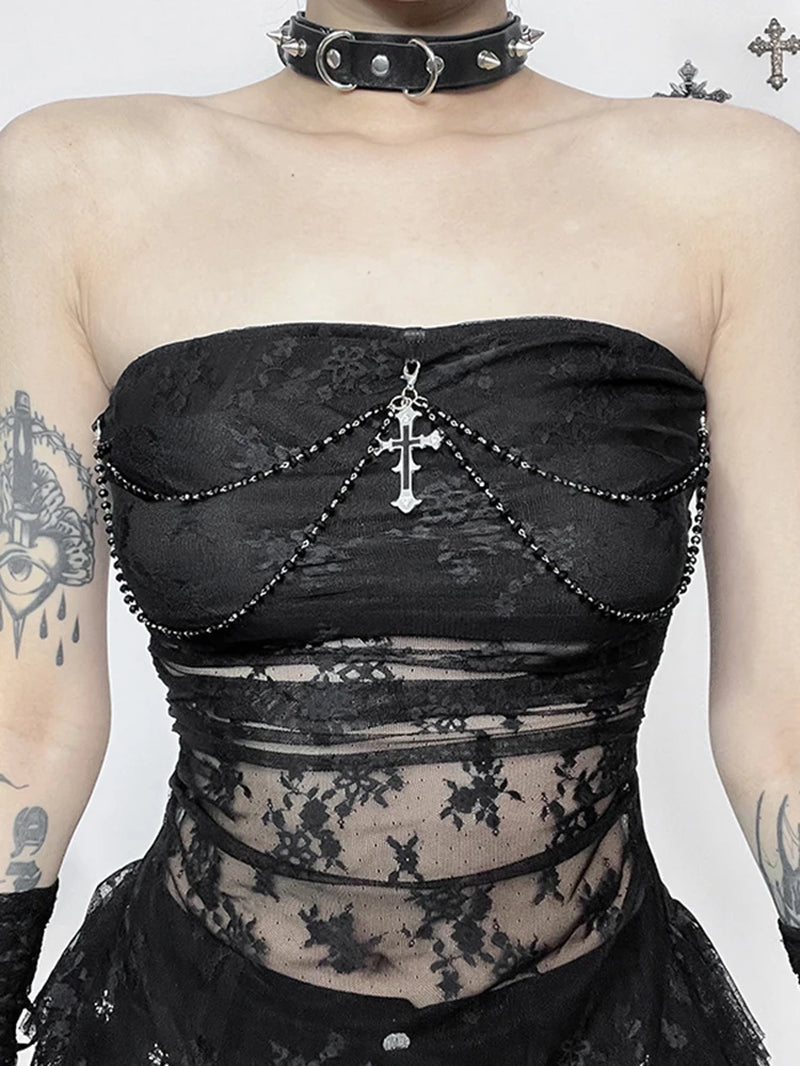 Sexy Gothic Mesh Camis