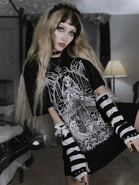 Harajuku Gothic Graphic T-Shirt