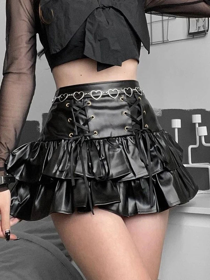 Dark Gothic Vintage Bandage High Waist Lolita Skirt 