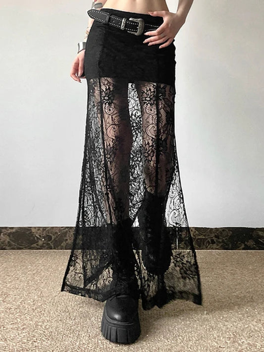 Fairy Grunge High Waist See-Through Skirt 