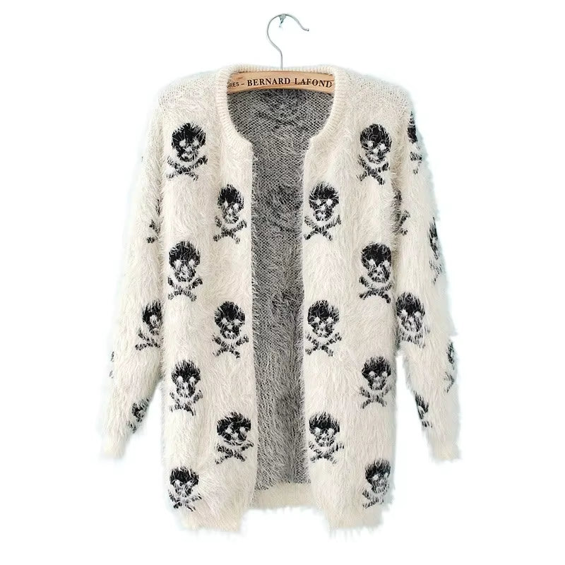 Skull Head Knit Wool Sweater