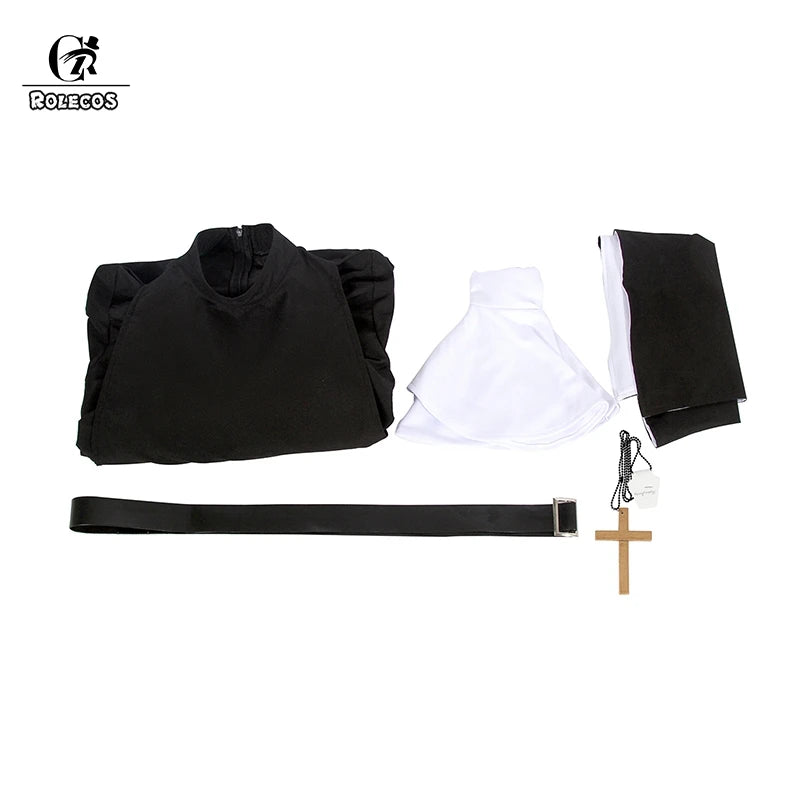 Women's Black Nun Cosplay Costume – Horror Film, The Conjuring, Ghost Cross Halloween Outfit