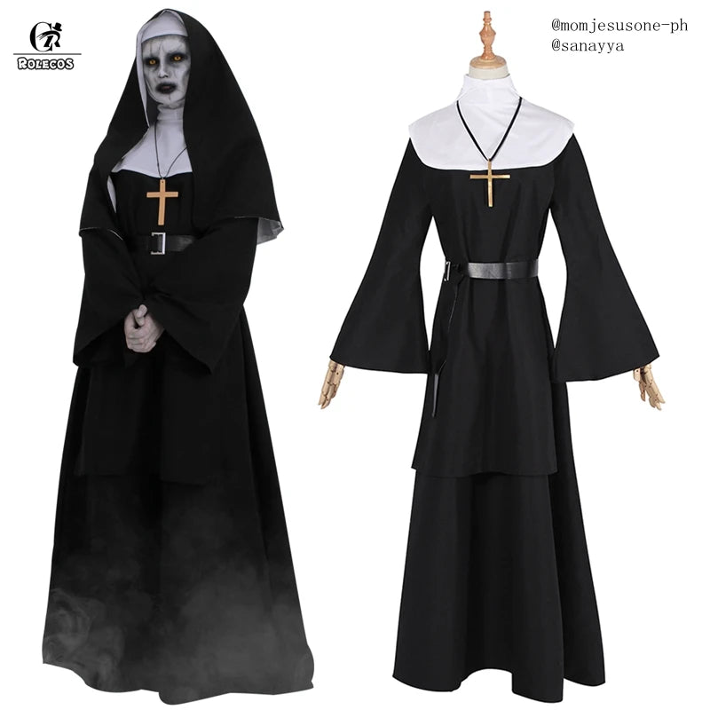 Women's Black Nun Cosplay Costume – Horror Film, The Conjuring, Ghost Cross Halloween Outfit