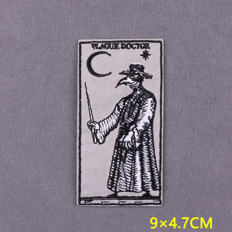 Tarot Embroidered Iron-On Patches – DIY Gothic Mystery Stripes for Clothing and Accessories