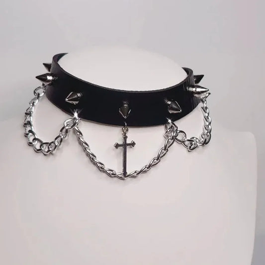 Choker with Silver Cross 