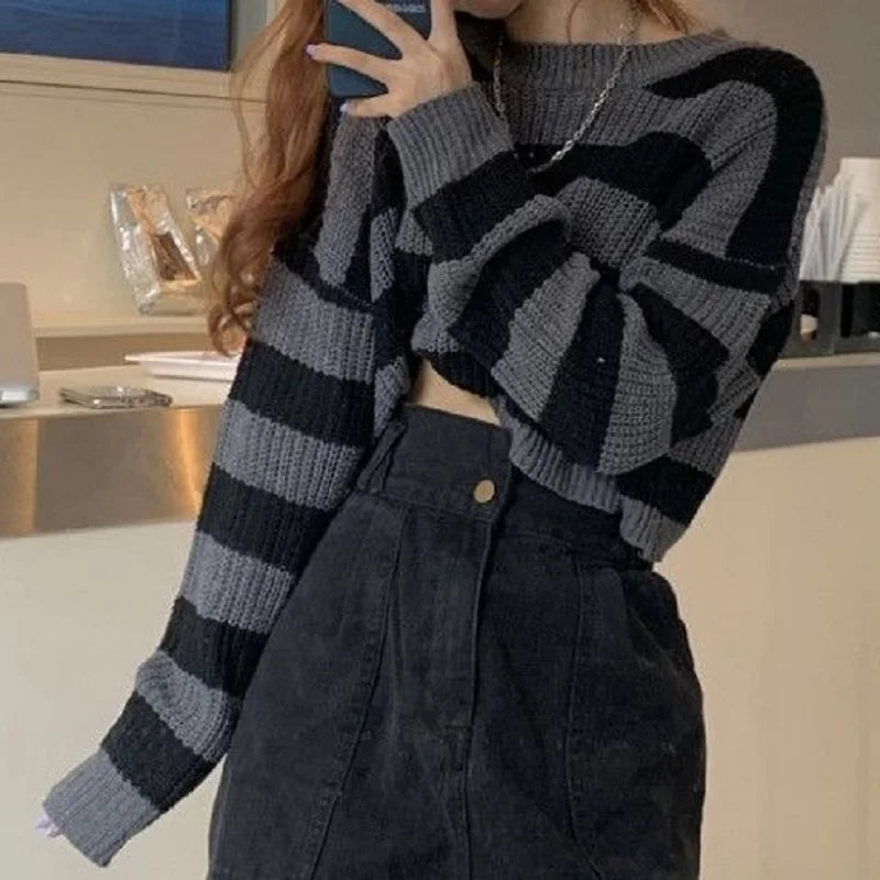 Striped Cropped Sweater