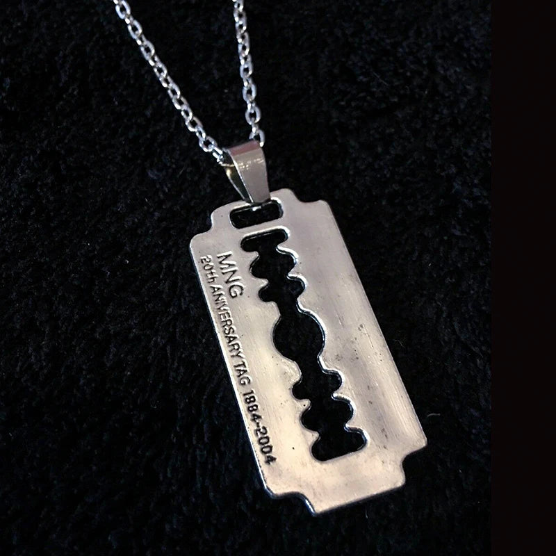 Razor Blade Pendant Necklace 