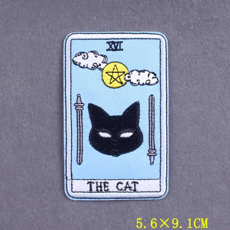 Tarot Embroidered Iron-On Patches – DIY Gothic Mystery Stripes for Clothing and Accessories