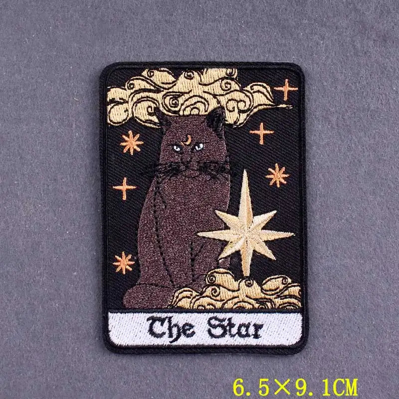 Tarot Embroidered Iron-On Patches – DIY Gothic Mystery Stripes for Clothing and Accessories